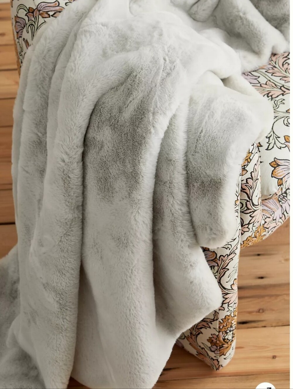 Anthropologie Sophie Faux Fur Throw Blanket